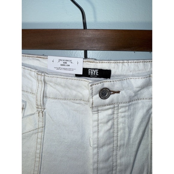 FRYE Women's Barrel Jean Denim Bone 5-Pocket Button Fly Jeans NEW NWT Size 4 - Picture 3 of 6